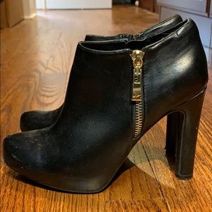 Marc fisher booties (black w/ gold zippers)